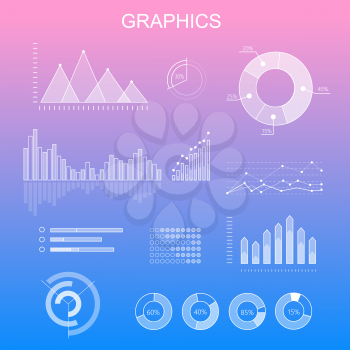 Data tools finance diagram and graphic. Chart and graphic vector, business diagram data finance, graph report, information data statistic, infographic analysis tools. Infographic elements