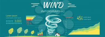 Wind infographics. Tornado and hurricanes banners. Minimal moderate extensive extreme catastrophic levels. Percentage sign. Natural disaster symbol icon sign charts and symbols. Vector illustration