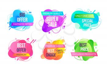 Super price reduction vector, discounts and special offers of shops, premium goods promotion and marketing of products, clearance and deal of stores