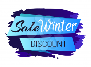 Winter sale clearance icon isolated on white background. Vector illustration with seasonal discount promotion on icy colorful sign