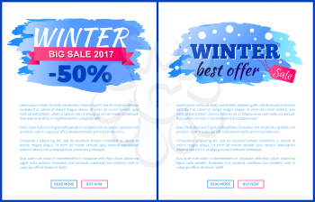 Winter sale best offer sign decorated with snowfall and bright discount value tag. Vector illustration with seasonal exclusive offer on white and text
