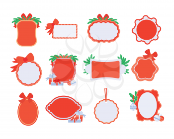 Collection of NewYear and Christmas sale stickers with place for your text. Winter xmas christmas night sale conceptual banners. Editable element for design. Big sale offer. Night sale. Vector
