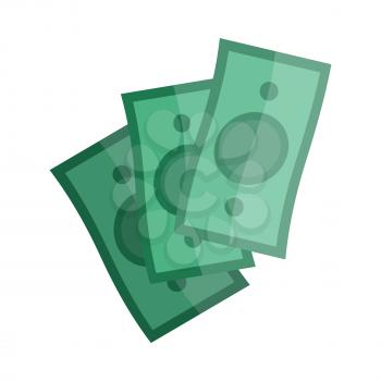 Casino green money isolated on white. Flying paper notes. Virtual banknotes. Vector icons, hand-drawn. Pay concept print. Gambling luck, fortune and bet, risk and leisure, jackpot chances. Flat style