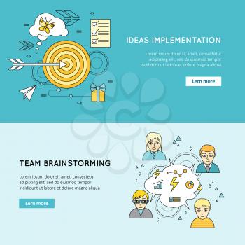 Ideas implementation, team brainstorming concepts. Idea generation, problem solving, strategy solution, analysis innovation, research, brainstorm good solution optimization insight inspiration