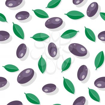 Seamless pattern tapas variety of appetizers, snacks, in Spanish cuisine. Spain food concept in flat design endless texture. Olives isolated on white. Plate of olives. Olives at Spain festival. Vector