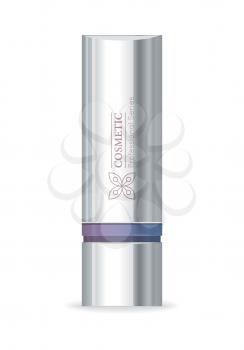 Cosmetic professional series. Silver tube for cosmetics on white background. Product for body, face and skin care, beauty, health, freshness, youth, hygiene. Realistic vector illustration.