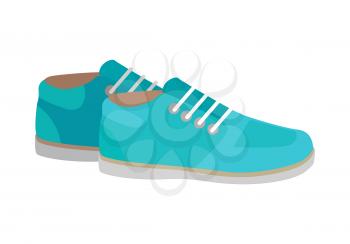 Sport running shoes isolated on white background. Pair of womens trekking shoes. Athletic shoes in flat style design. Footwear for fitness. Pair of casual sneakers. Vector illustration
