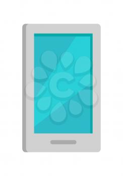 Mobile phone icon isolated on white. Cellphone communicator. Communication device. For mobile appliances, web design, buttons. Telephone or smartphone symbol. Flat style design. Vector illustration