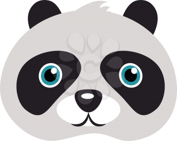 Panda animal carnival mask vector illustration in flat style. Bear with black patches round eyes. Funny childish masquerade mask isolated. New Year masque for festivals, holiday dress code for kids
