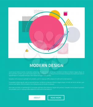 Modern design of mockup of corporate web page with online buttons about and read more vector illustration on green background, booklet or leaflet cover