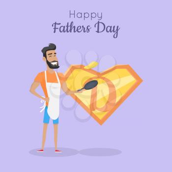 Happy Fathers day poster. Daddy great sportsman. Best parent in the world. Role model, greatest mentor. Part of series of fathers day celebration banners. Honoring dads. Fatherhood concept. Vector