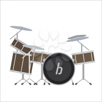 Electronic drum system vector illustration. Digital drums modern musical instrument, acoustic percussion instruments isolated on white