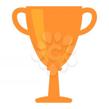 Golden cup icon vector illustration isolated on white background. Golden award for startup project, trophy prize for championship