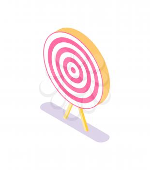 Target, vector isolated icon. Accuracy concept, dartboard. Business solutions symbol, efficiency and bullseye in red and white, circle targeting