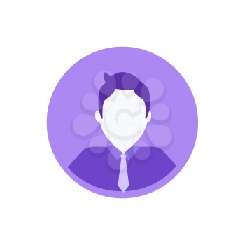 Male anonymous avatar, person private userpic, web profile of character in minimalist design. Man in tie business user round icon vector isolated.