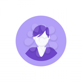 Social network, male avatar, man profile isolated icon vector. Person using websites for chatting and communication. Young user of internet and web