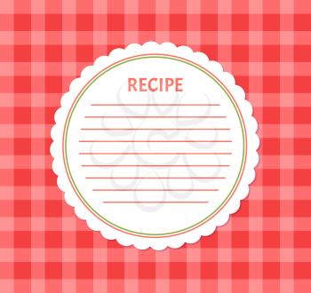 Recipe page mockup, add your info. Vector empty sheet of paper with list of products to write in. Template of page from cookery book, food notice blank