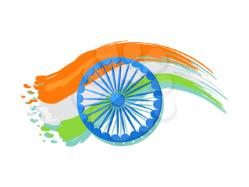 India poster logo design, 15 August Indian Independence Day greeting vector poster in graphic design with colorful national flag on background