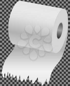 Toilet paper flat vector illustration. Special paper for wiping. Paper product is used for sanitary and hygienic purposes. Roll of white coiled paper. Bumf isolated on transparent background