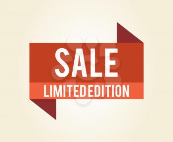 Sale limited edition icon isolated on white background. Vector illustration with red sign with sale clearance with limited line warning