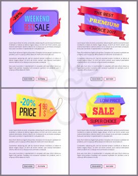 Sale special offer order now web poster with push buttons read more and buy now. Vector illustration advertisement banner with info about discounts