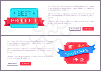 Set sale special offer order now web poster with push buttons read more and buy now. Vector illustration advertisement banner with info about discounts