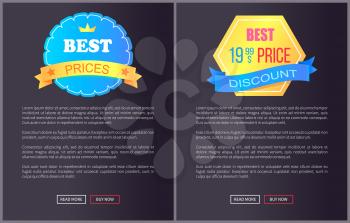 Best product hot exclusive price web poster with push buttons read more and buy now. Vector illustration advertisement banner with info about discount on black background