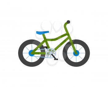 Bicycle closeup, bike with wheels isolated icon vector. Transportation of people loving healthy lifestyle and active life. Vehicle with pedals cycling