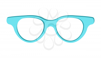 Blue sunglasses icon vector illustration isolated on white background. Eye protective object from sunlight, stylish accessory logotype design