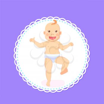 Baby milestones, period from 1 to 12 month, newborn swaddled infant toddler isolated. Vector cartoon children, baby shower concept