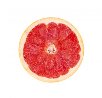 Red Grapefruit Portion On White