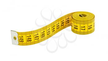 yellow measuring tape isolated on white
