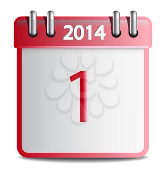 Royalty Free Clipart Image of a 2014 Calendar Page