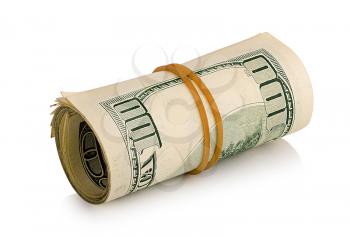 bundle of dollars isolated on white background