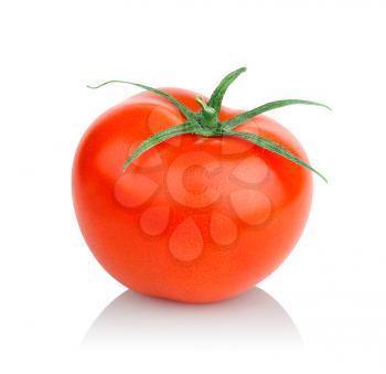 ripe tomato isolated on white background