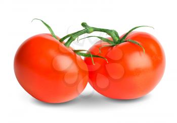 bunch  tomatoes isolated on white background