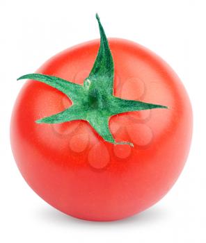 Ripe red tomatoes isolated on white background with clipping paths