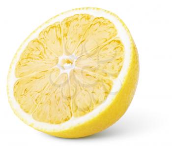 Half lemon citrus fruit isolated on white background
