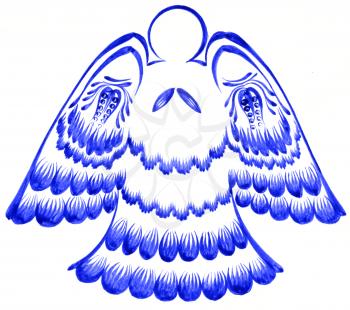 Royalty Free Clipart Image of a Decorative Angel