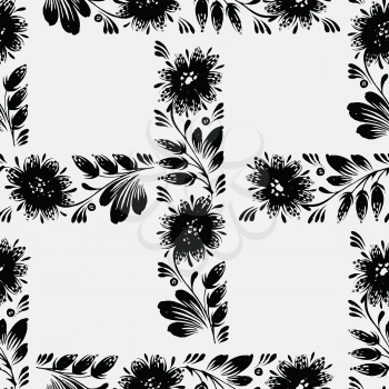 
seamless pattern with motive of flower in grunge style