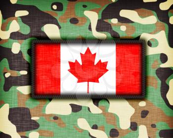 Amy camouflage uniform with flag on it, Canada