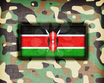 Amy camouflage uniform with flag on it, Kenya