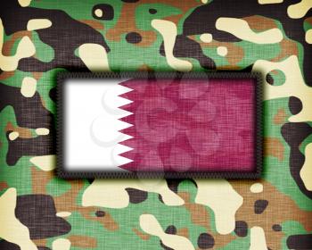 Amy camouflage uniform with flag on it, Qatar