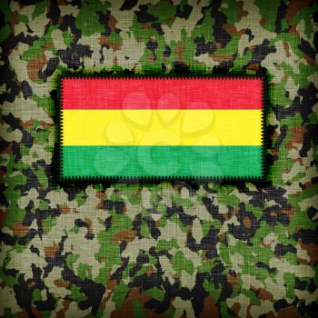 Amy camouflage uniform with flag on it, Bolivia