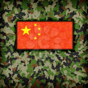 Amy camouflage uniform with flag on it, China