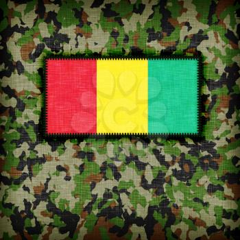 Amy camouflage uniform with flag on it, Guinea