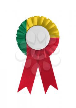 Award ribbon isolated on a white background, Benin
