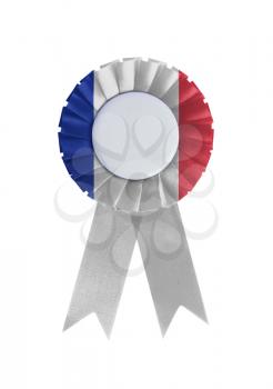 Award ribbon isolated on a white background, France