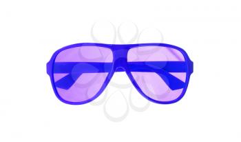 Sunglasses isolated on a white background, blue