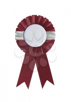 Award ribbon isolated on a white background, Latvia